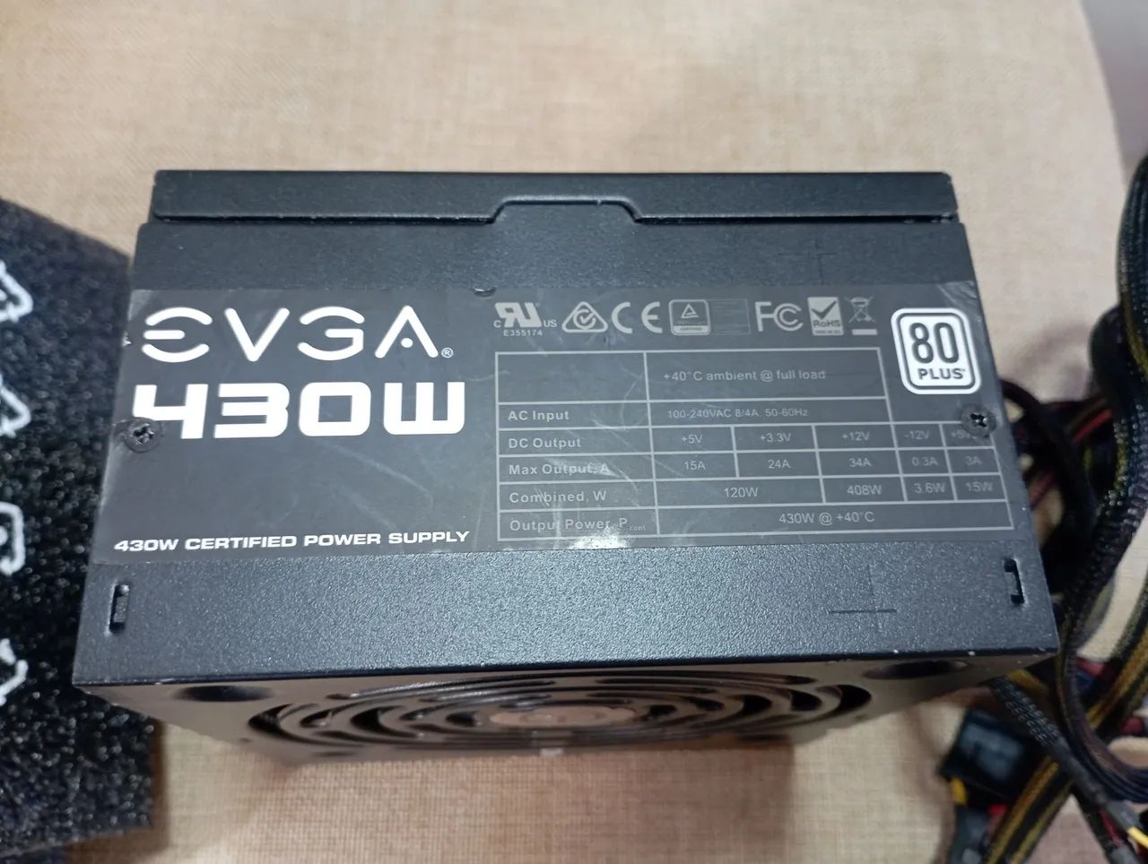 Fonte Pc E3VA 450w 80 Plus Bivolt Pouco Usada - Foto 2