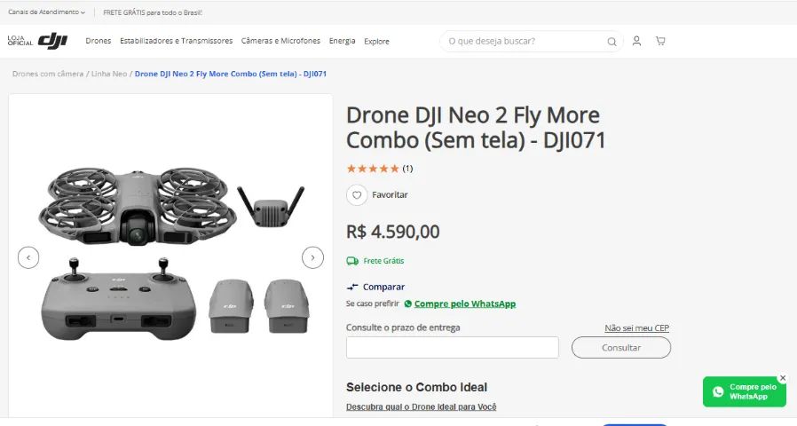 Drone DJI Neo 2 Fly More Combo (Sem tela) - DJI071