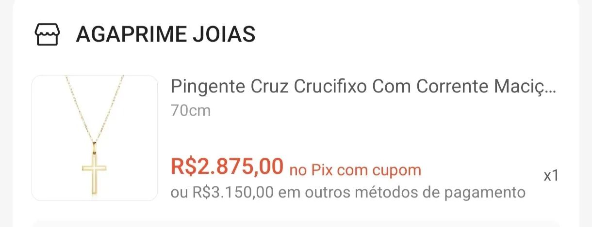 Corrente de ouro 70cm
