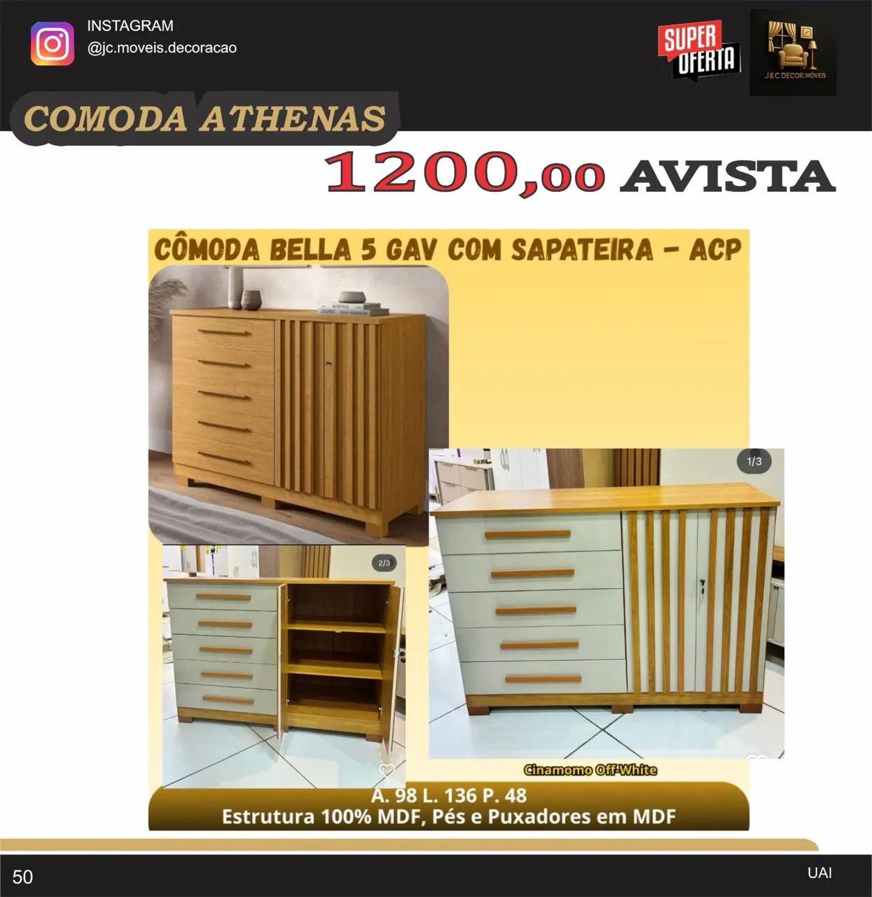 CÔMODA BELLA MDF
