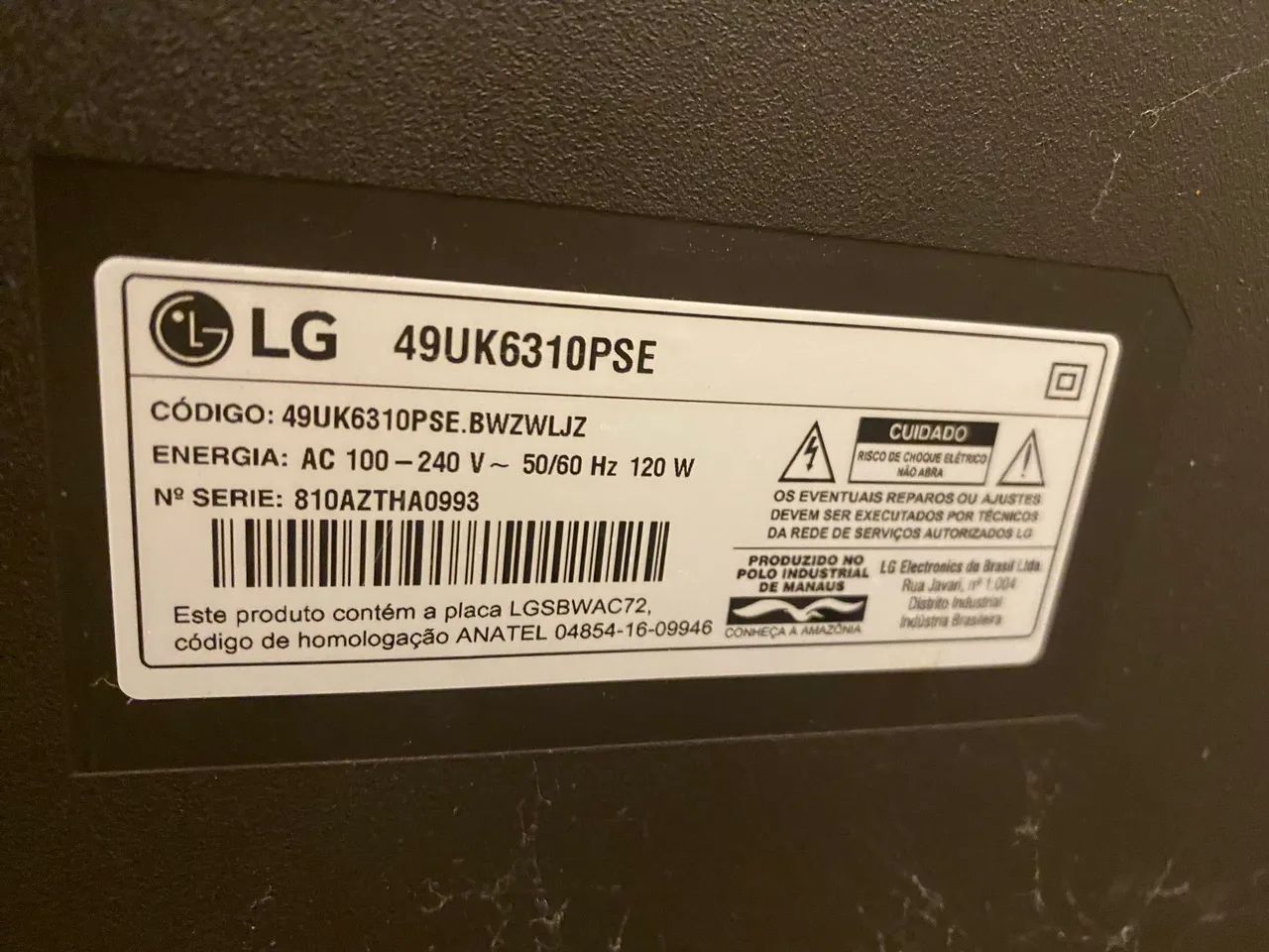 TV LG 49 polegadas para retirada de peças  - Foto 5