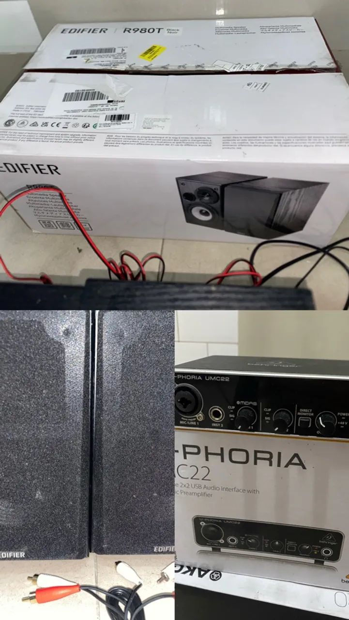 Estúdio de gravação completo AKG + Behringer + Edifier
