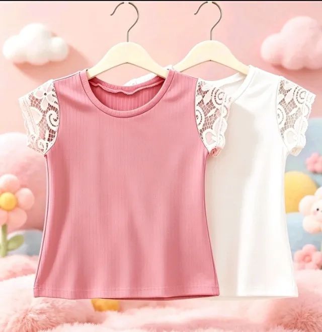 BLUSINHA INFANTIL CANELADA COM MANGA  RENDA - Foto 4
