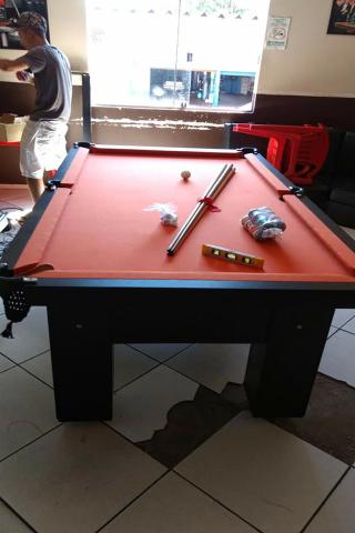 Mesa de Redinha Cor Preta Tecido Laranja Mod. EKZU4517 - Foto 3
