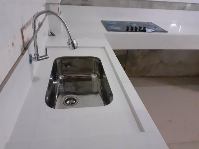LMF Construtor de área de lazer cozinha americana e pia de banheiro de porcelanato - Foto 5