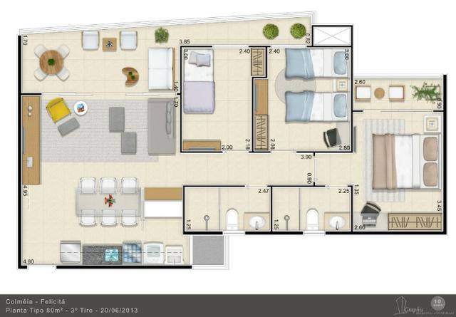 Cambeba - Apartamento 80,12m² com 03 quartos e 02 vagas - Foto 20