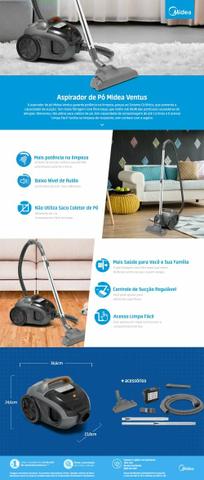 Aspirador de pó Midea 1400w novo na caixa - Foto 2