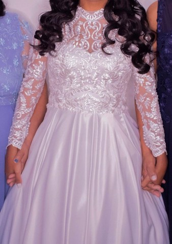Vestido de Noiva Princesa + Anágua + Véu com renda (brinde tiara em pedraria) - Foto 6