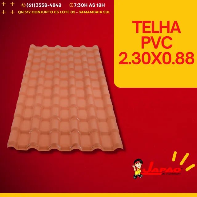 Telha PVC 2.30x0.88 Melhor Preço do DF Faça Seu Orçamento Pelo Whatsapp
