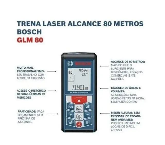 Trena A Laser Bosch Alcance 80 M - Materiais De Construção E.