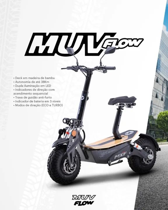 Patinete MXF MUX Flow Novo! C/ Garantia, em 6x sem juros no cartão! - Foto 4
