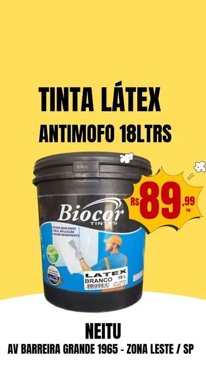 Tinta Látex Lavável 18Ltrs Antimofo Sem Cheiro 