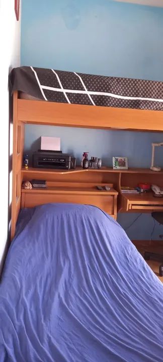 Cama Beliche com Escrivaninha - Madeira Amadeirada - Foto 3