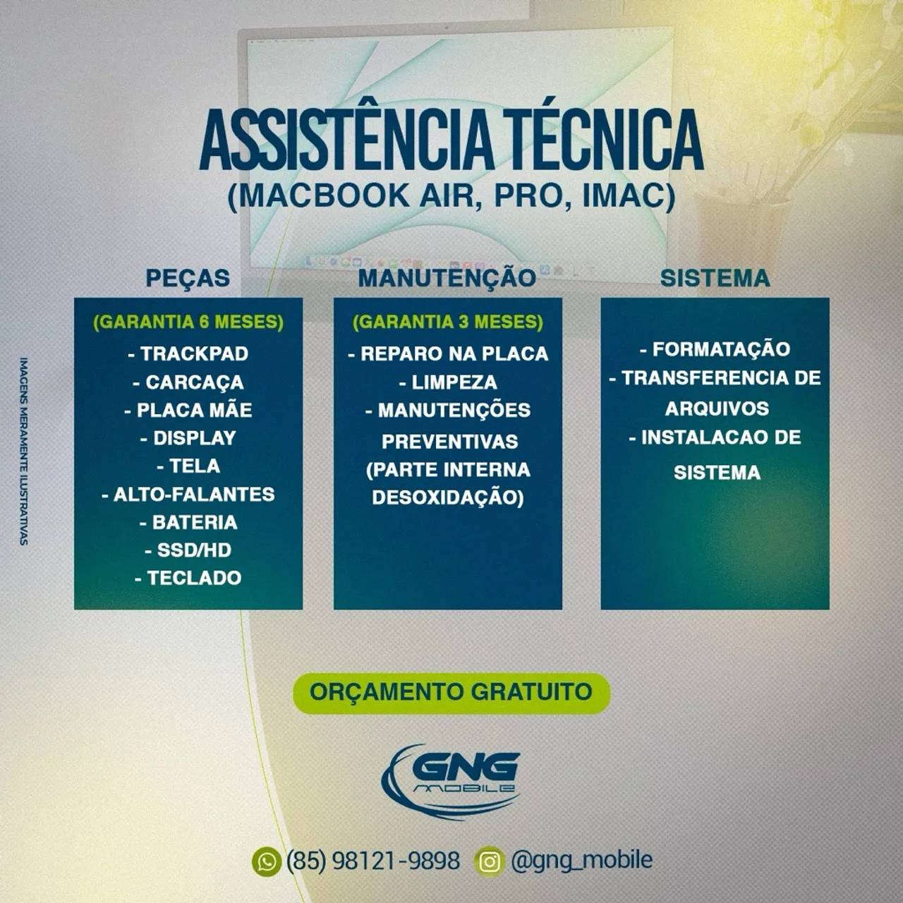 Assistência técnica produtos Apple - Reparo Macbook Pro / Air e iMac