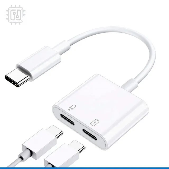 Adaptador Divisor Tipo C Para Fone de Ouvido e Carregador Simultaneamente Usb-C iPhone 15