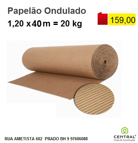 Papelao Ondulado 1,20 x 40 m x 20 kg