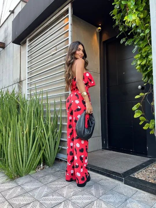 Macacão longo tomara que caia com bolso  - Foto 3