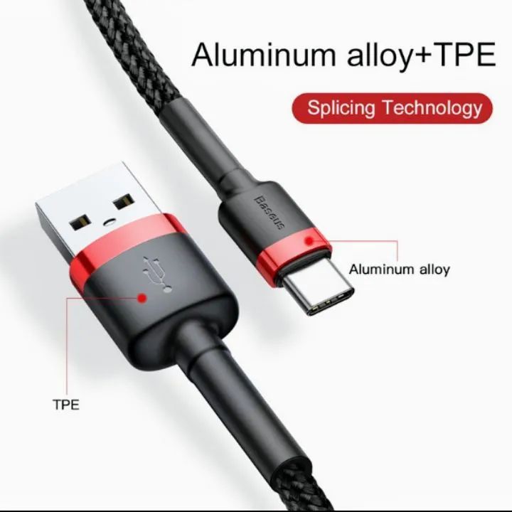 Cabo Baseus Reforçado Carga Rápida 3.0 USB-A/Tipo-C (1 ou 2 Metros - Foto 3