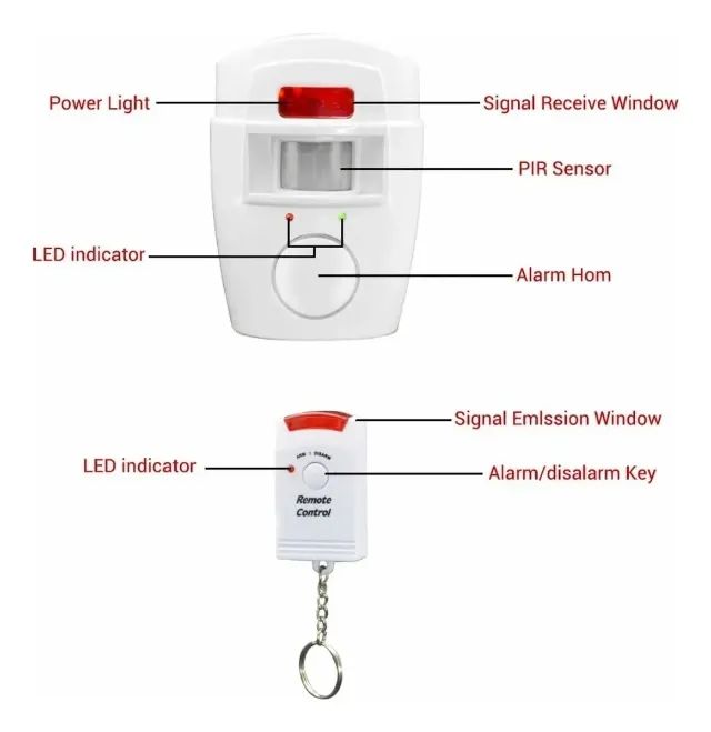  Alarme Residencial Sem Fio Sensor Presença + 2 Controles - Foto 3