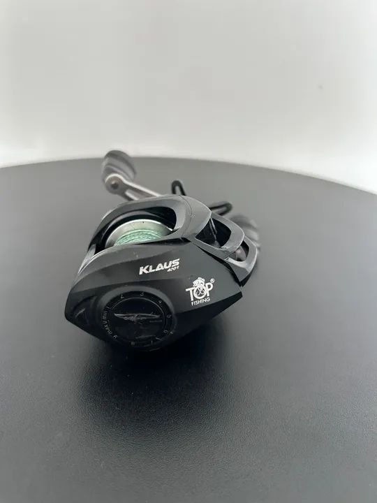 Carretilha top fishing + carretel cheio de linha multifilamento X4 - Foto 4