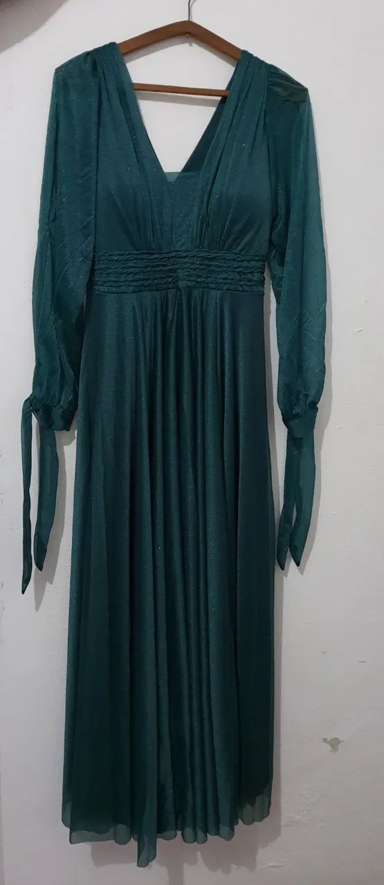 Vestido madrinha verde esmeralda tm.42
