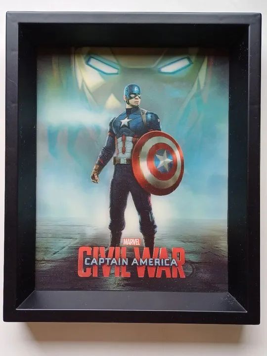 Quadro 3D Capitão América Guerra Civil