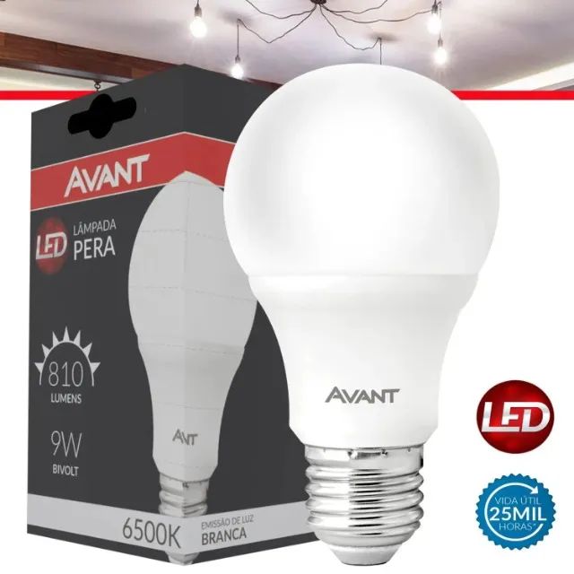 Lâmpada Led 9w E27 6500k Branco Frio Luz Branco-frio
