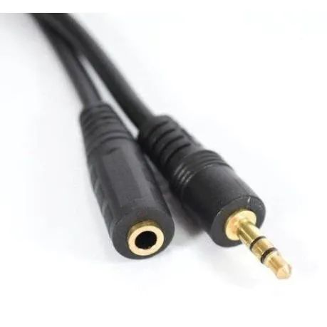 Cabo P2 Macho para P2 Fêmea 3,5mm - Extensão de Áudio - 1.5 Metros
