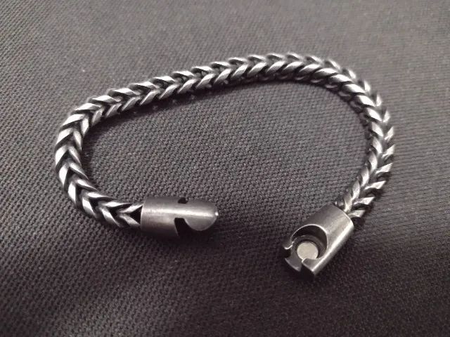 Pulseira motoqueiro, rock, aço, 19cm - Foto 2