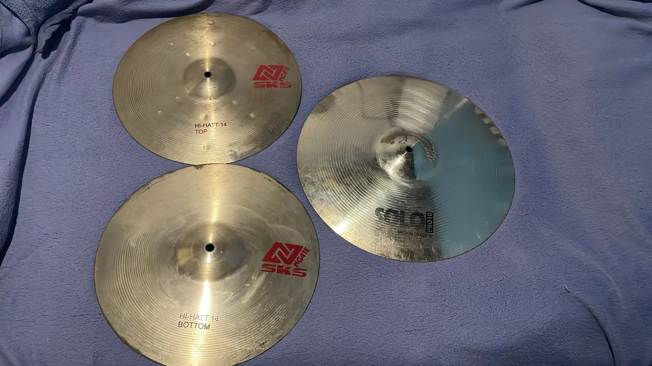 Kit pratos NGate SKS Hi-Hat 14 e Crash 18
