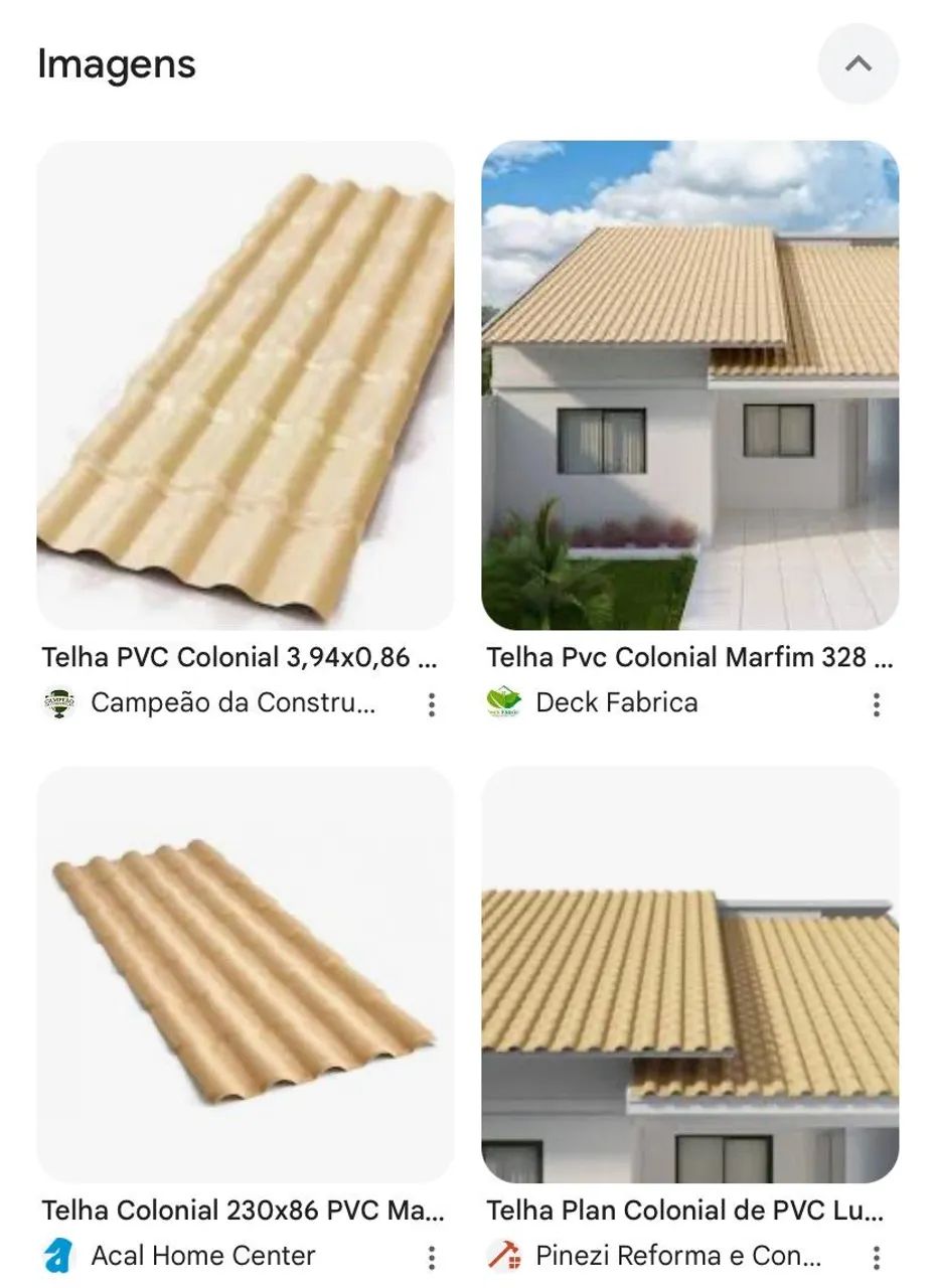 Telhas de pvc colonial na cor marfim