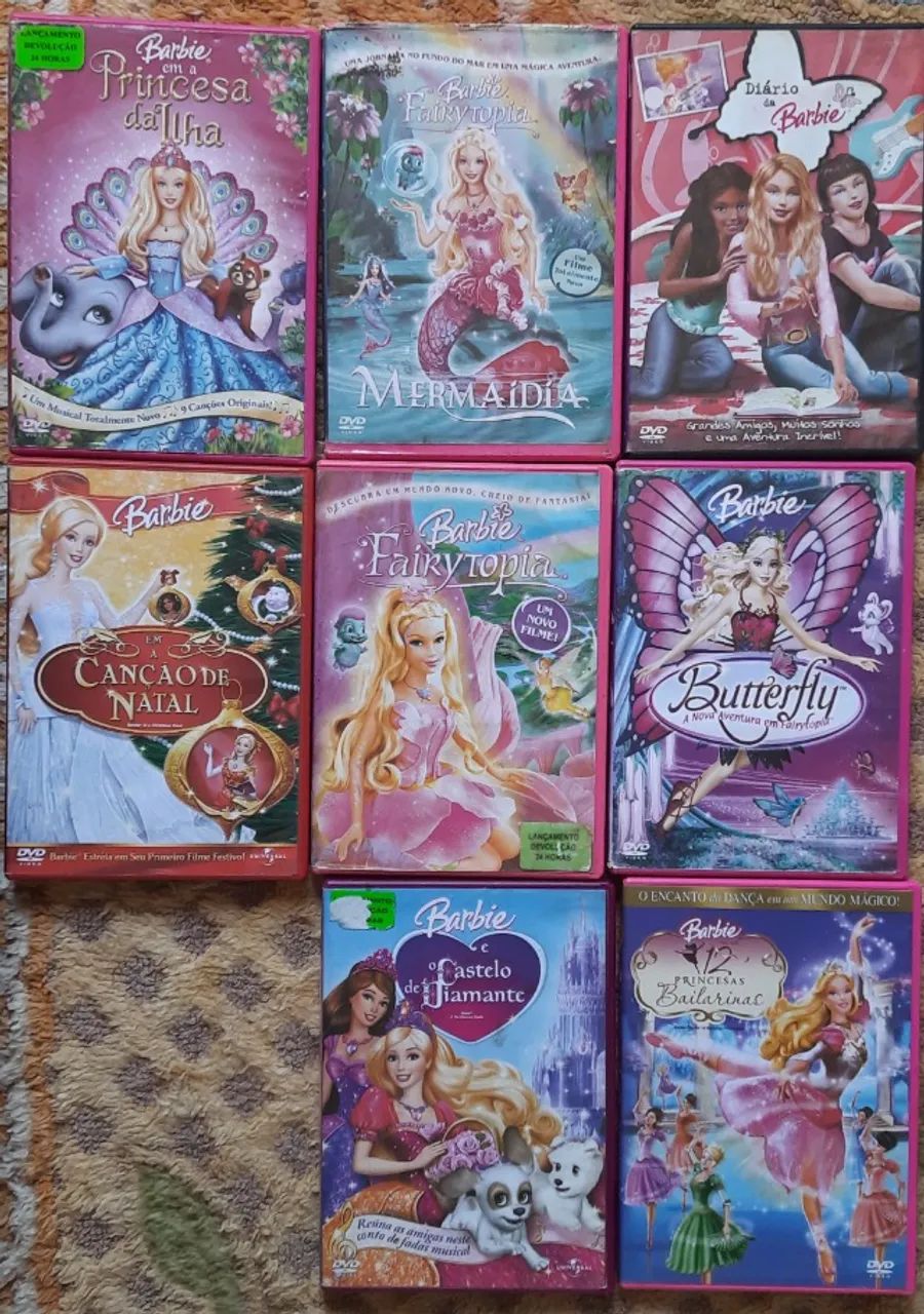 Coleção de DVDs Barbie - 8 Títulos Originais