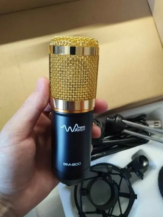 Microfone BM 800 Waver + Cabo + Tripé + Espuma + Aranha - Foto 3