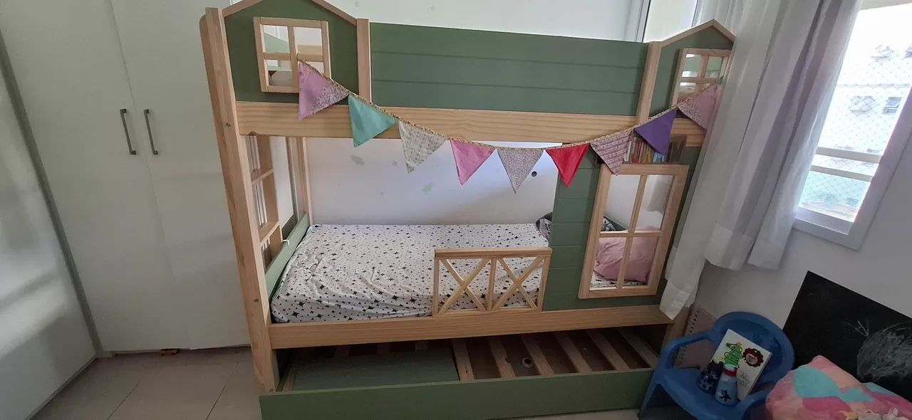 Treliche Infaltil Garden com Proteção Total + 2 colchões - Casa Tema