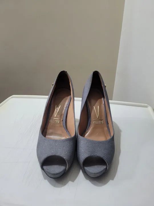 Sapato Peep Toe Azul - Foto 5