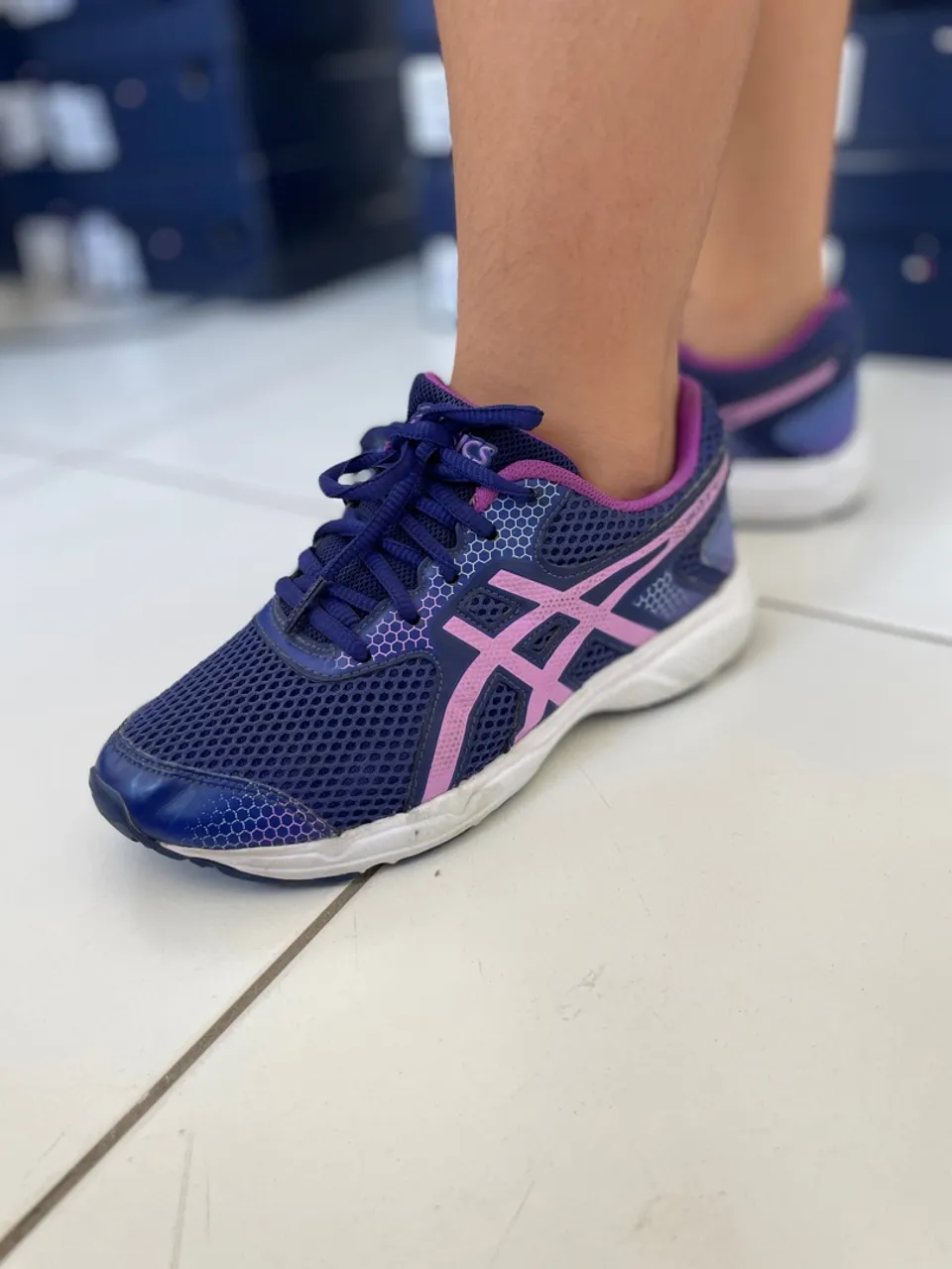 Tênis Asics Infantil Azul e Roxo