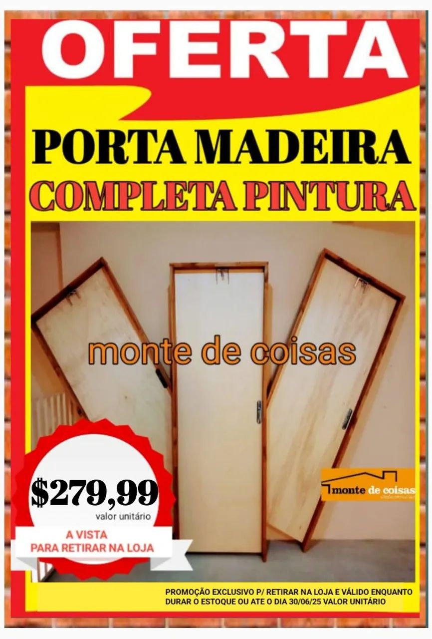 PORTA DE MADEIRA COMPLETO !! PROMOÇÃO !!