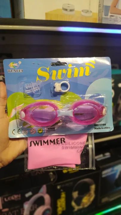 Kit Natação Rosa Óculos Touca Protetor de Nariz e Ouvido - Foto 2