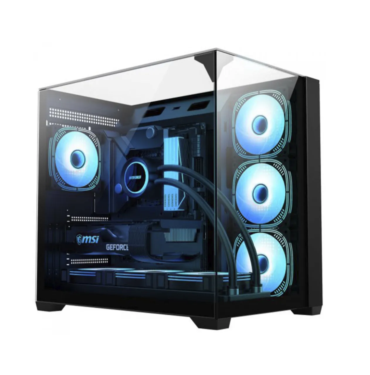 Gabinete Gamer K-MEX Mega Shark, Aquario, Mid Tower, Vidro Temperado, ATX, Sem Fans