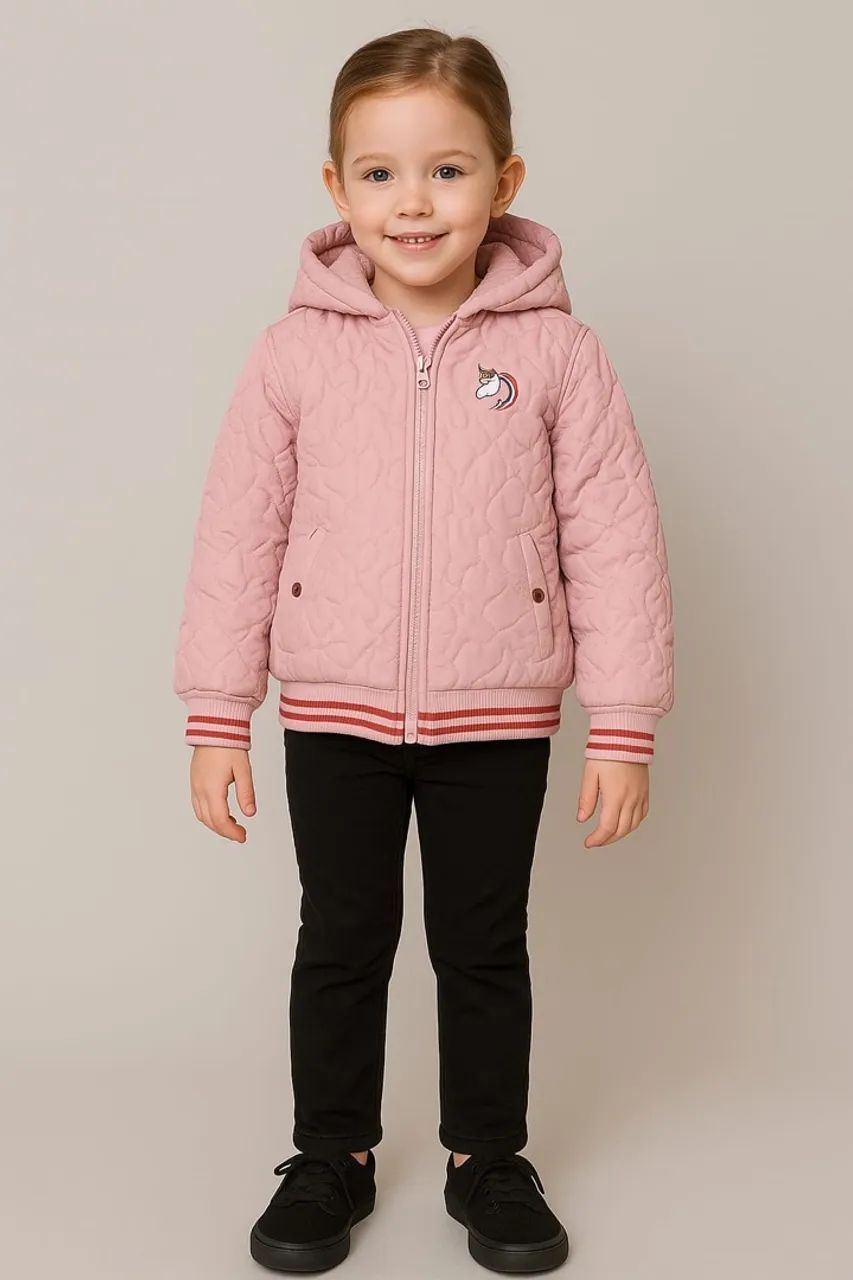Jaqueta Infantil Rosa com Capuz e Unicórnio - Promoção! - Foto 3