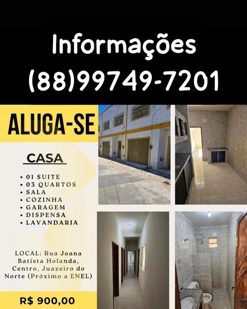 Casa 3 quartos para alugar - Salgadinho, Juazeiro do Norte - CE 1396815277  | OLX