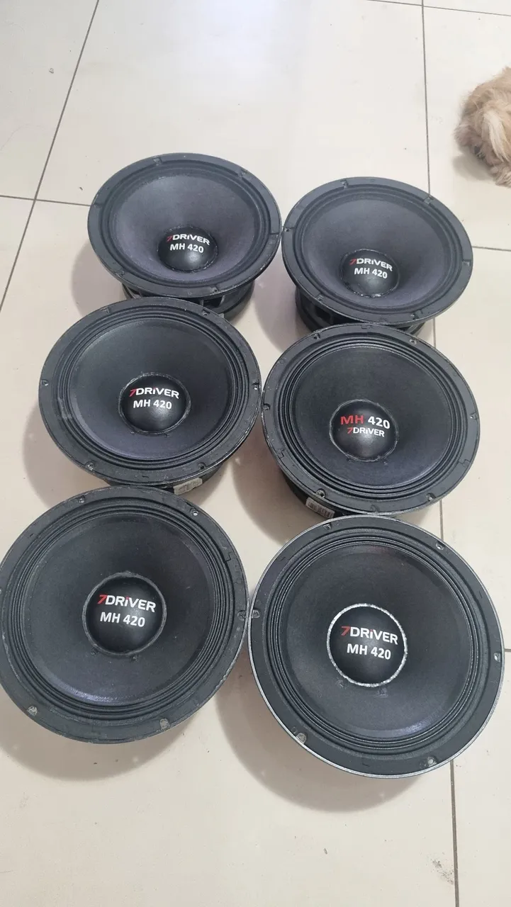 6 Alto Falantes 7Driver MH 420 taramps 10 polegadas