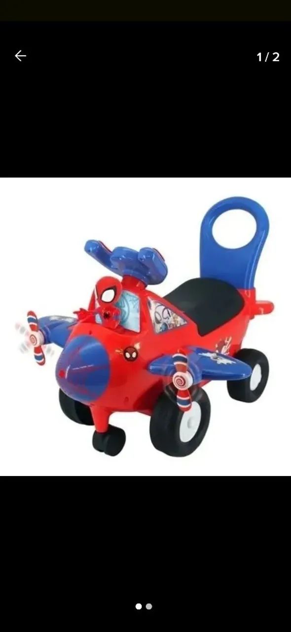 Carrinho-avião com Atividades Kiddieland Spidey (importado)<br>Criança - Foto 4