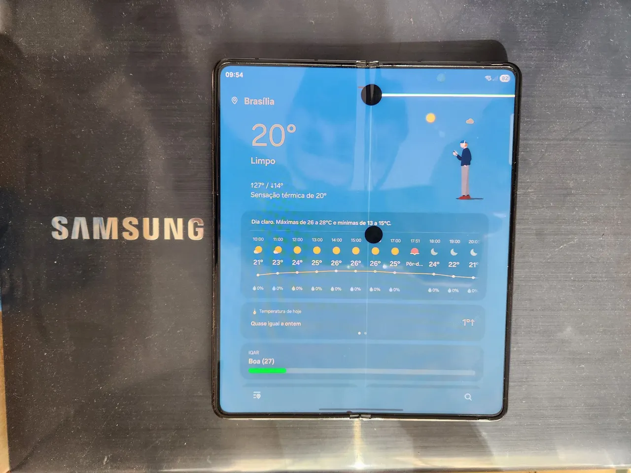 Galaxy Z Fold 5 Usado Com Detalhe na Tela Interna Excelente Estado