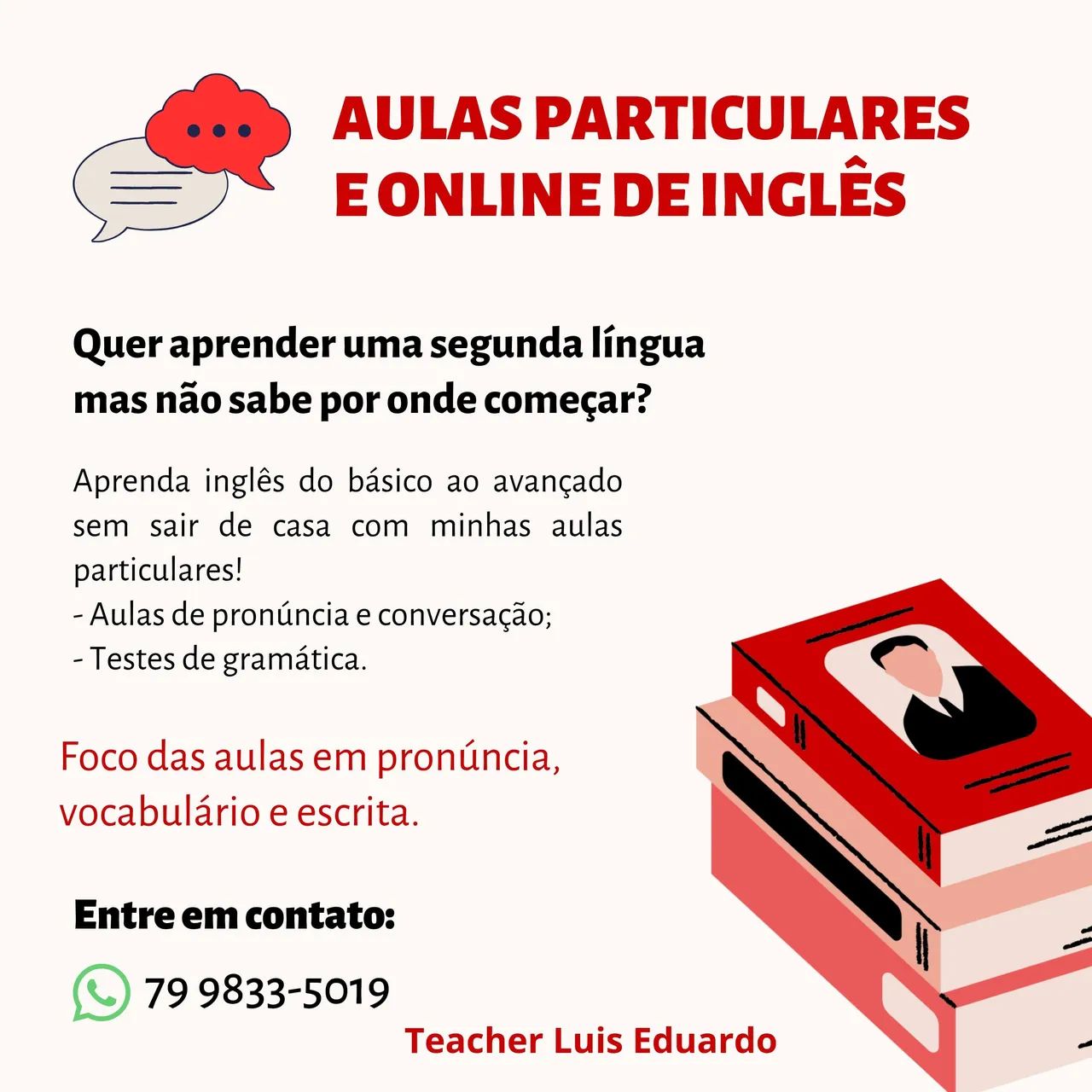 Aulas particulares online de inglês 