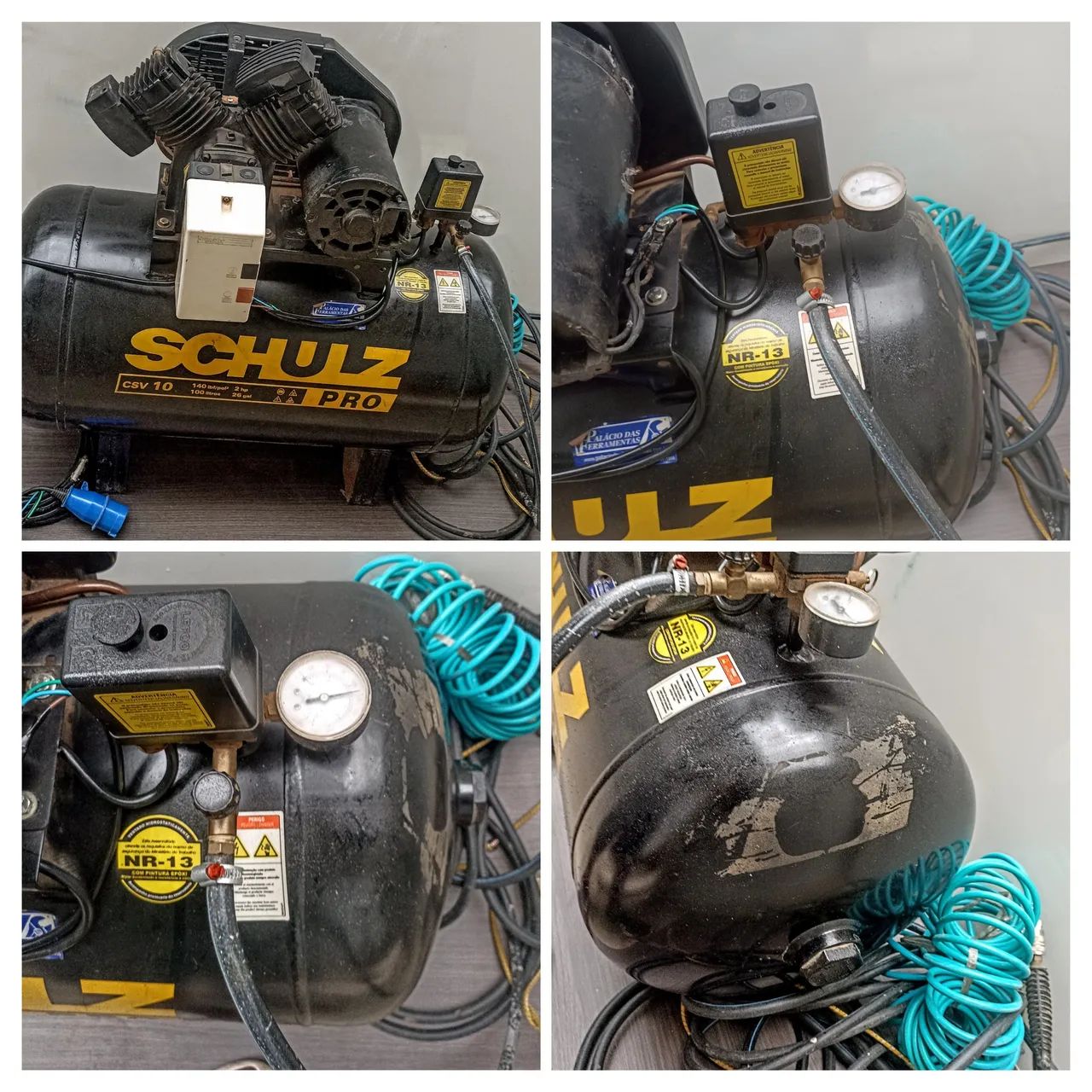 Schulz Compressor Schulz CSV 10 PRO 100L, 2019, pouco uso. com mangueira e pistola de ar 