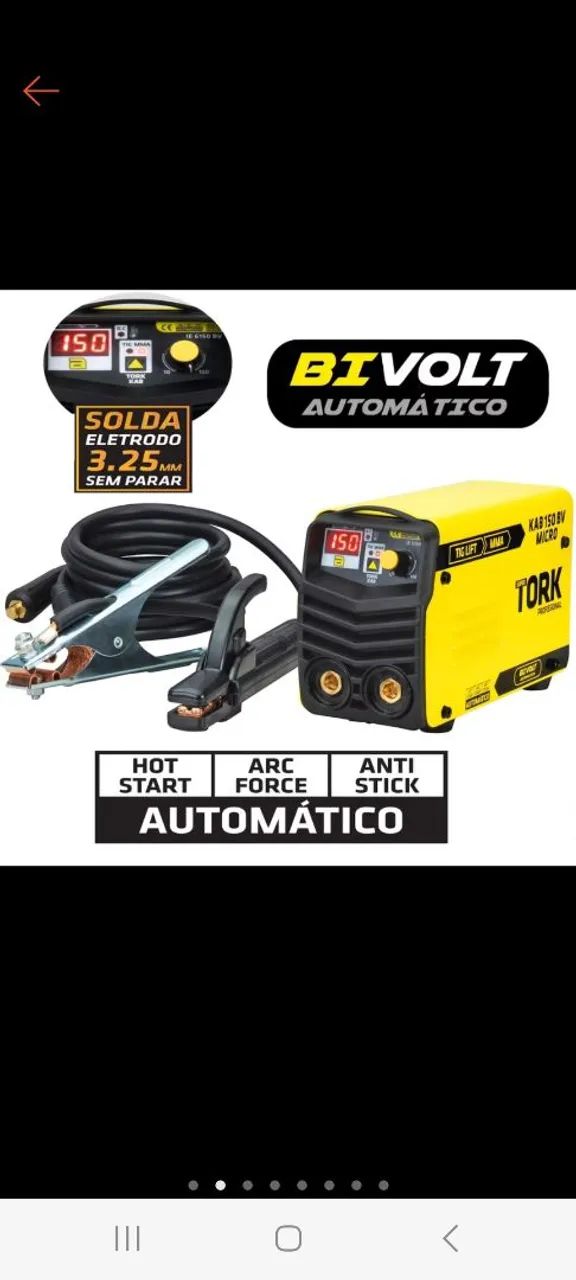 Solda Tork KAB 150 BV Micro MMA TIG Lift Bivolt - Foto 3