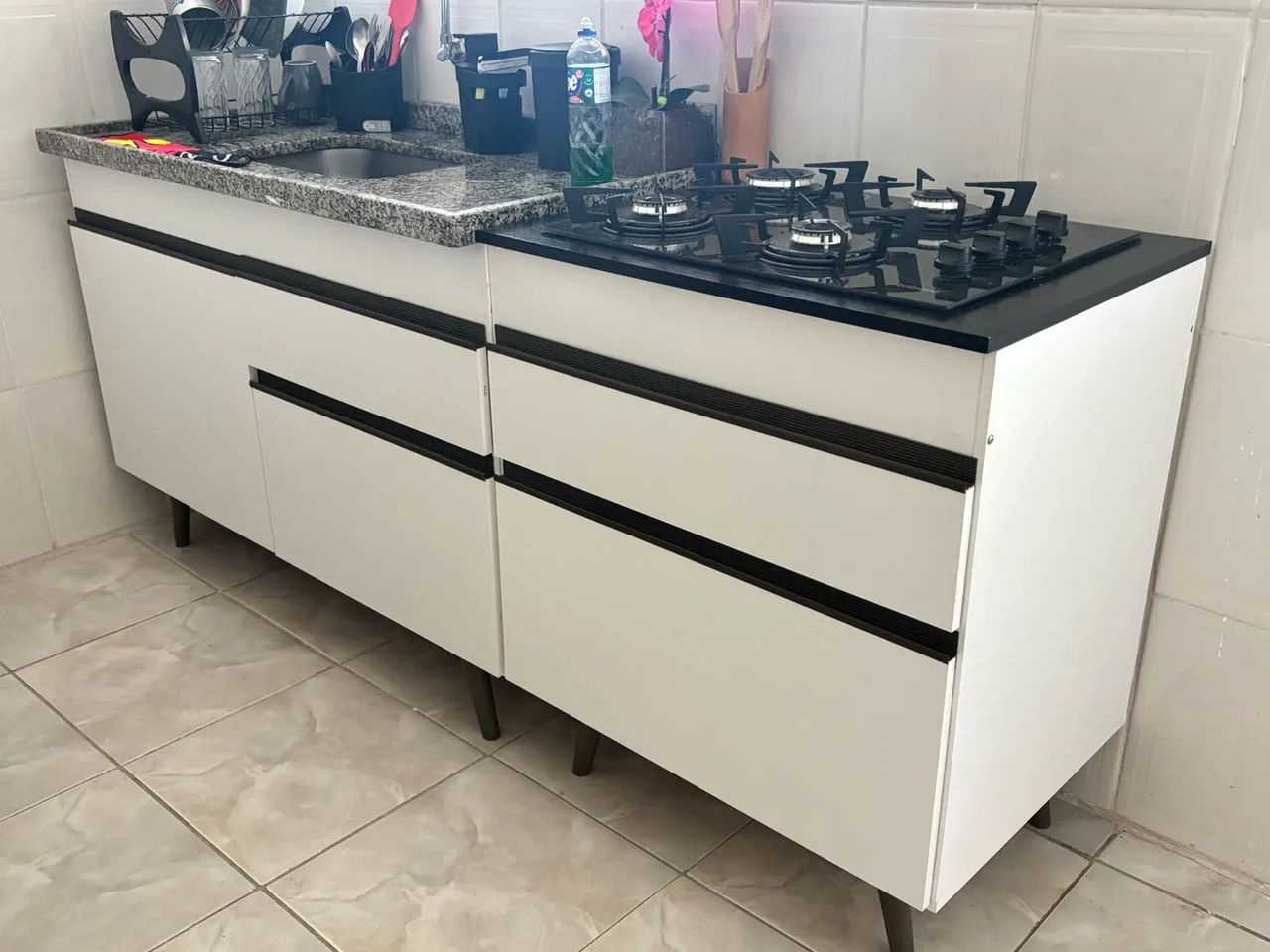 Armário de cozinha branco Gabinete - Foto 2