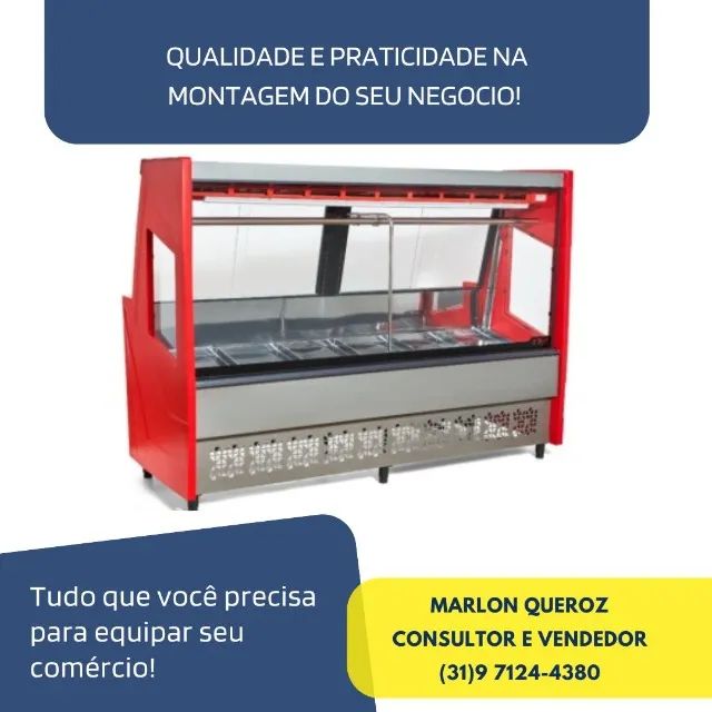 Balcão de Açougue 2M Vermelho Novo