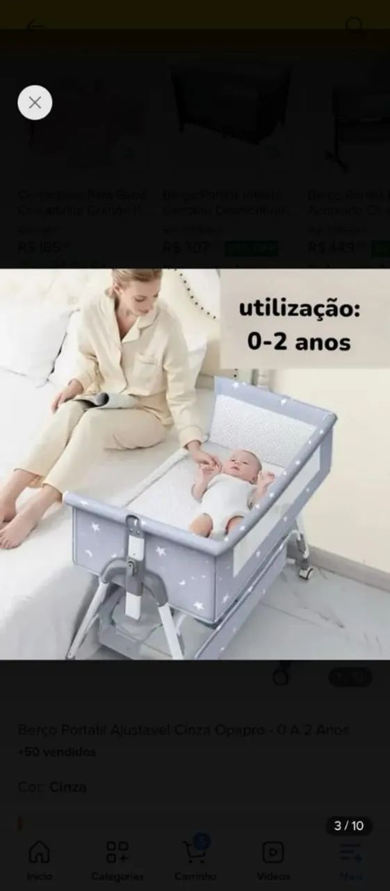 Berço portátil usado uma vez.  - Foto 4